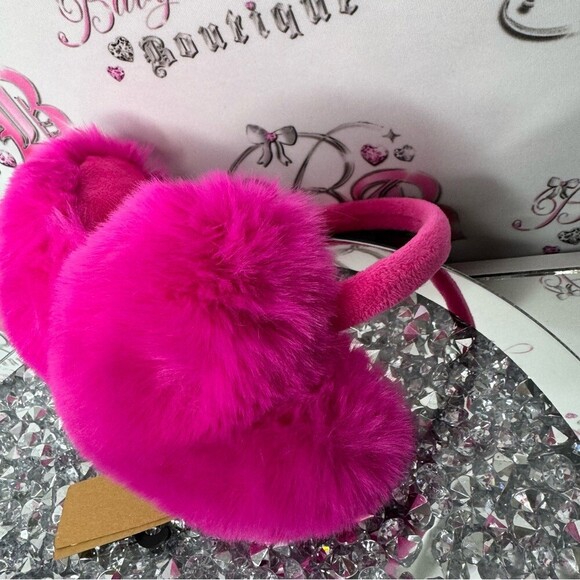 Steve Madden heart ear muffs Pink Furry Earmuffs toque warmer headband outdoor main image 5